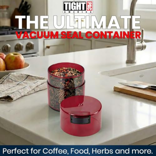 Tightvac 1/2 to 3 oz Patented Vacuum Sealed Airtight Container, Red Tint - view 4
