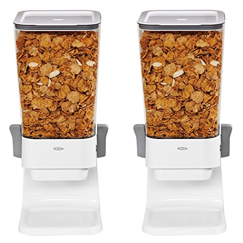 Good Grips Countertop Cereal Dispenser, Clear/White (Pack of 2)