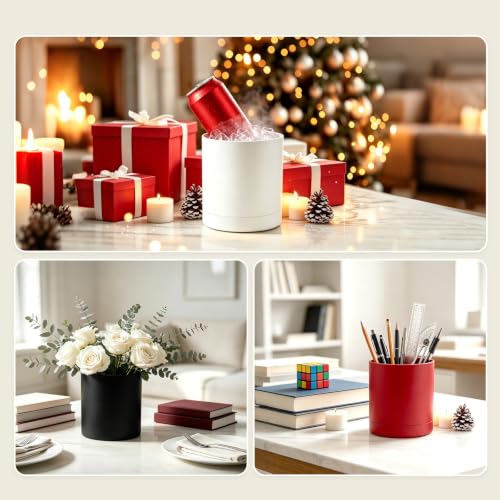Utensil Holder, 360 Degree Rotating Utensil Holder with 3 Compartment and Non Slip Base Kitchen Organizer for Countertop Storage, Tableware Crock, Utensil Crocks, Chopstick Rack (White) - view 6