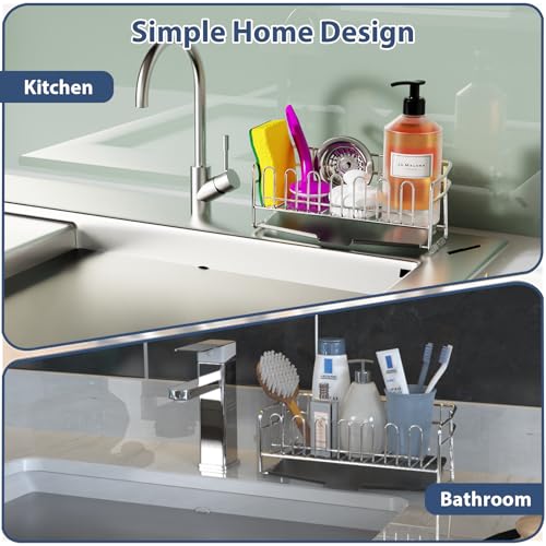 304 Stainless Steel Sponge Holder for Kitchen Sink(8.27x2.95x3.43) - view 6