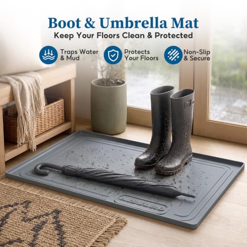 Waterproof Under Sink Mat 34"x22", Silicone Mat, Dark Gray - view 6