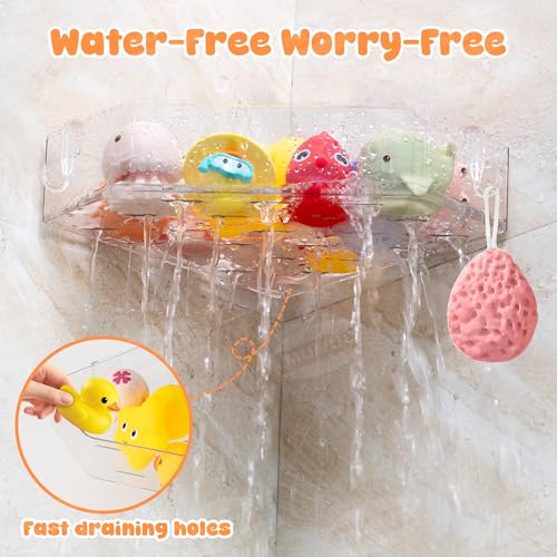 Bath Toy Storage for Baby & Toddler, 2 Pack Clear Adhesive Shower Caddy - view 4