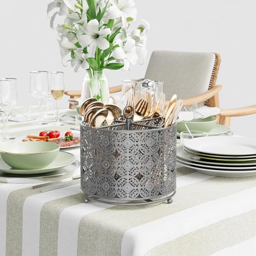 Rotating Utensil Caddy Countertop - 4 Compartments Large Capacity - view 3