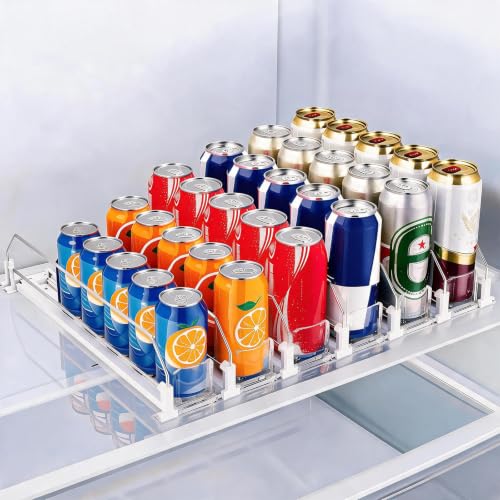 6 Row Automatic Soda Can Organizer for Refrigerator, Depth 15"