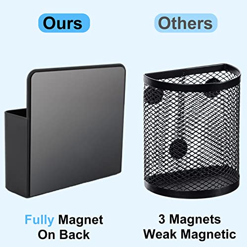Magnetic Pen Holder,2 Pack Magnetic Dry Erase Marker Holder with Generous Compartments,Strong Magnet Storage Marker Pen Pencil Organizer for Refrigerator,Whiteboard,Locker Accessories - view 3
