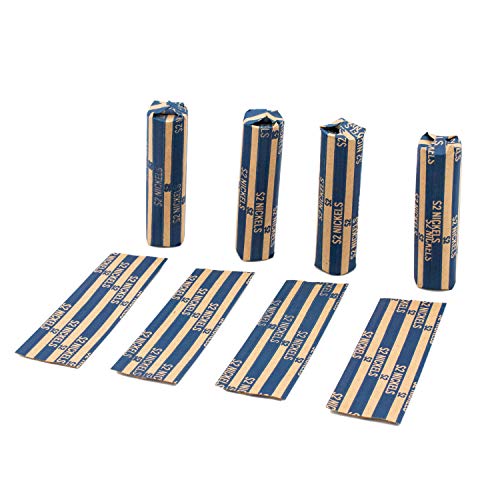 Nickel Coin Wrappers, 100 Flat Striped Coin Wrappers - view 3