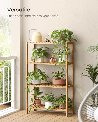 4-Tier Bamboo Shelf, Freestanding Bathroom Storage Rack - view 4