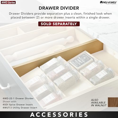 Custom Trim-to-Fit Silverware Drawer Organizer For Kitchen Utensils, Cutlery Cabinet Storage Divider Insert, 18.5" x 22", Maple Wood, 4WUT-1 - view 6