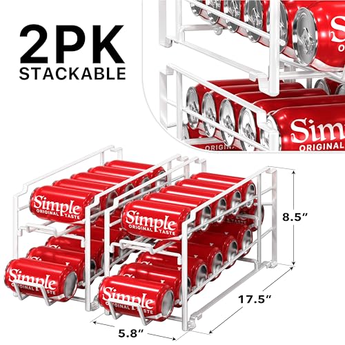 2-Pack Stackable Beverage Soda Can Dispenser Rack, White - view 2