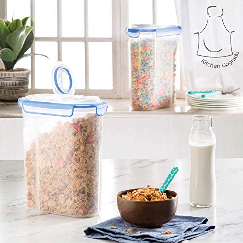 Extra Large Cereal Containers Storage Set - [2 Pack,168oz. 21 cup] Airtight Silicone Sealed Locking Lids extents freshness - Space Saving Kitchen Pantry Containers - Food storage containers For Flour. - view 6