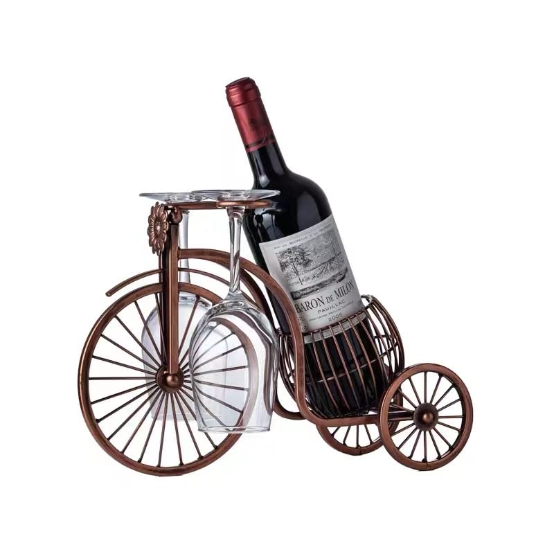 Single Bike Wine Bottle Holder with Glass holer - view 3