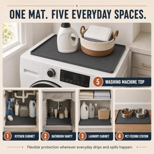 25“ x 19“ Waterproof Under Sink Mat for Bathroom,Kitchen,Pet Feeding Mat - view 6
