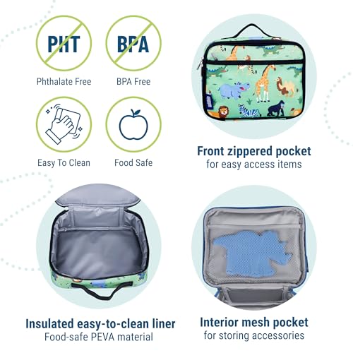 15 Inch Kids Backpack with Lunch Box Bag Bundle - Durable, Lightweight School & Travel Set - Wild Animals - view 6