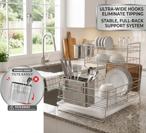 SUS 304 Silverware Basket for Dish Rack, Hanging Utensil Holder - view 3