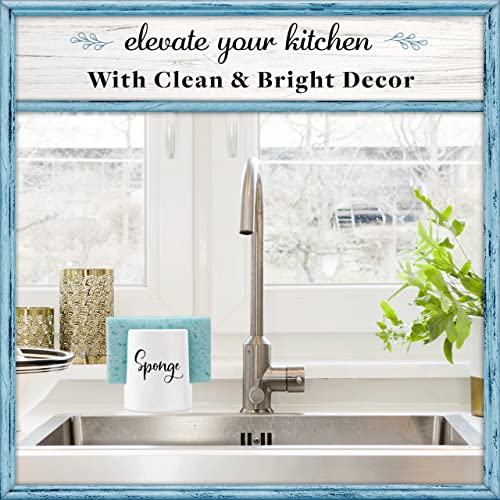 Sponge Holder for Kitchen Sink - Rustic Farmhouse Home & Kitchen Decor - White Ceramic - view 5