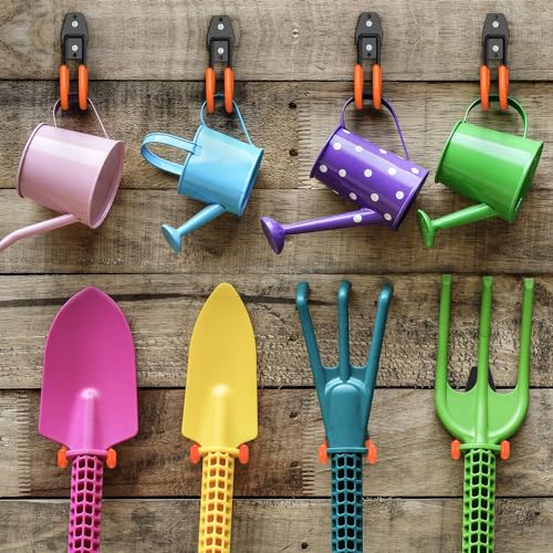 Heavy Duty Garage Hooks 4 Pack, J Shaped Hanger, Wall Mounted Storage System, Power and Garden Tool Organizer, for Hanging Ladders, Bikes Tires, Hose, Bulk Items - view 6