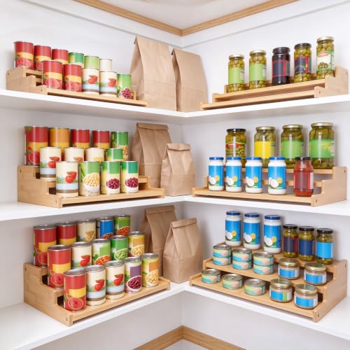 3-Tier Bamboo Can Rack Organizer for Pantry - view 5