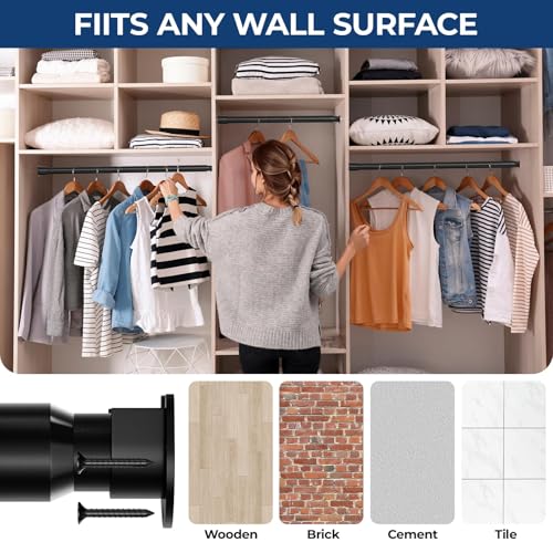 Closet Rod, 16.4 to 84 Inch Adjustable Closet Rods - view 6
