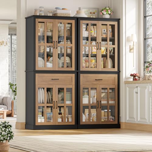 71'' Tall Kitchen Cabinet with Glass Doors and Drawer - view 5