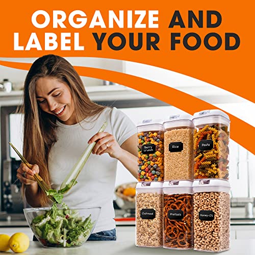 Airtight Food Storage Containers, Kitchen Storage Containers for Pantry, Set of 6 Food Containers with Lids Airtight, Pantry Storage Containers & Organizers with Lids, 12L, White - view 4