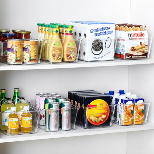 12 PACK Clear Plastic Storage Bins, Kitchen Cabinet Pantry Organizer Bins - view 4