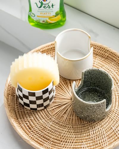 Sponge Holder for Kitchen Sink, Ceramic Dish Sponge Drying Caddy - view 6