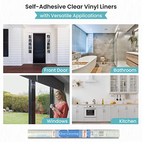 Con-Tact Brand Creative Clear Covering, Versatile and Self-Adhesive Shelf Liner, Semi-Transparent Privacy Film, Protective Clear Vinyl, 18'' x 60', Clear Matte - view 4