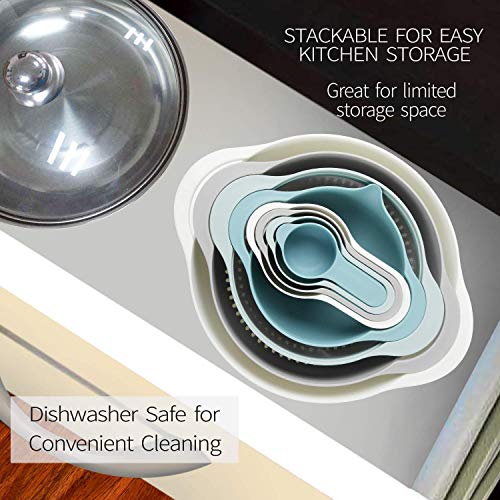 13 Pcs Mixing Bowls Set, RV Camping Accessories Set, Apartment Kitchen Gadget Easy Storage, Inculding Measuring Cups Colander Sifter Large Bowl Whisk Scraper, Great for Cooking and Baking, No BPA - view 4