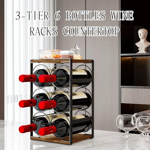 Wine Rack Countertop 6 Bottle Small Wine Racks for Inside Cabinet - view 3