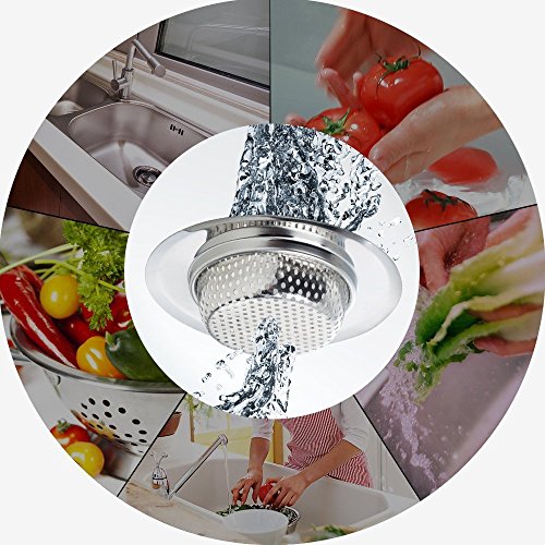 2PCS Kitchen Sink Strainer - Stainless Steel, Large Wide Rim 4.5" Diameter - view 5