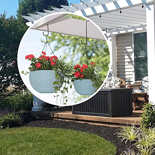 6 Pack 10 inch Extra Large S Hooks Black Heavy Duty Long S Hooks for Hanging Plant Extension Hooks for Kitchenware,Utensils,Pergola,Closet,Flower Basket,Garden,Patio,Indoor Outdoor Uses - view 3