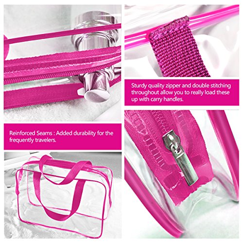 3Pcs Crystal Clear PVC Travel Toiletry Bag Kit for Women Men, Cosmetic Bags - view 3