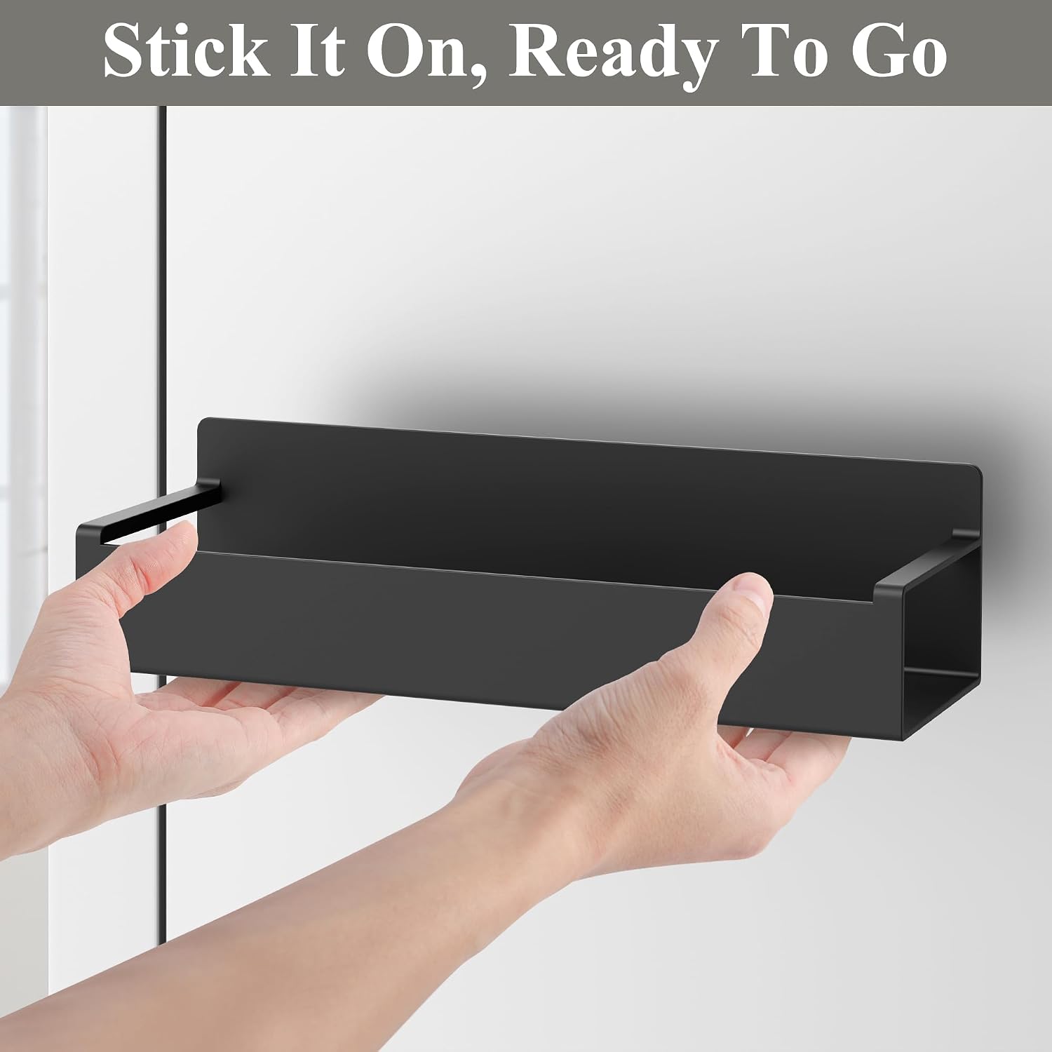 4 pack magnetic spice rack organizer for refrigerator and oven, black fridge organizers and storage for kitchen - view 5