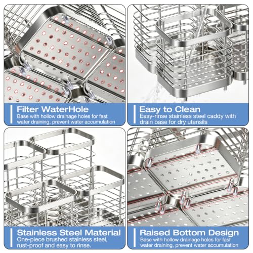 Utensil Holder, Stainless Steel Utensil Drying Rack for Kitchen Counter - view 3