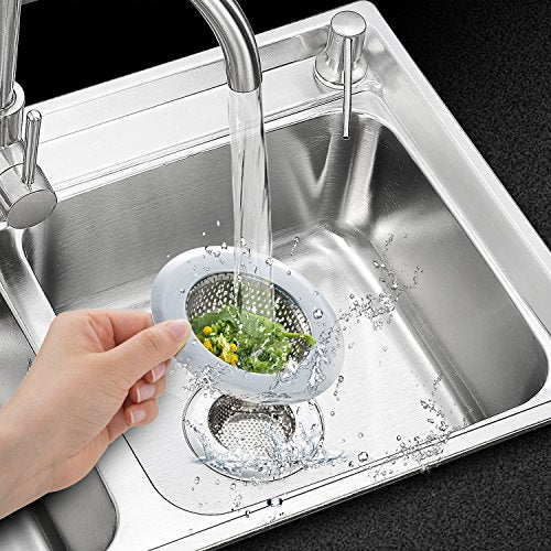 2PCS Kitchen Sink Strainer - Stainless Steel, Large Wide Rim 4.5" Diameter - view 6