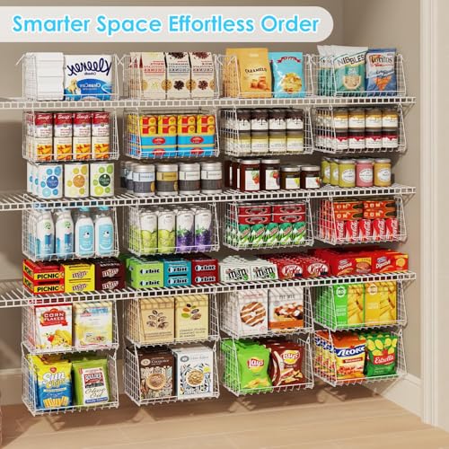 3-Pack Under Shelf Hanging Baskets Space-Saving Pantry Shelf Organizer - view 4