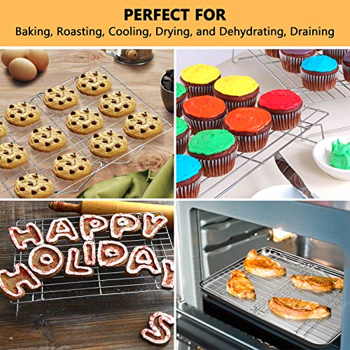 Cooling Rack Set of 2, 2-Tier 15" x 10" Stackable Rack, Silver - view 5