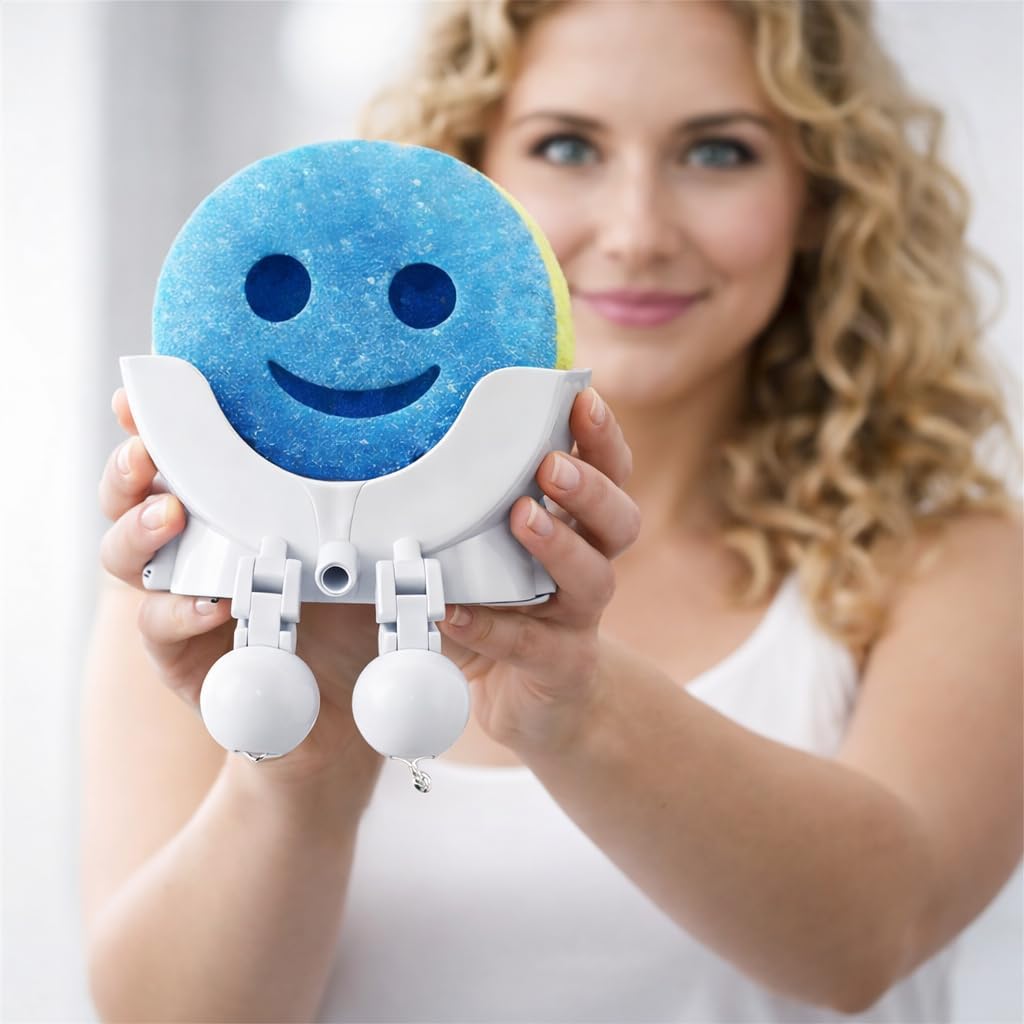 Drip Daddy Original USA Made Sink Caddy Rack with Drainage – Funny Scrub Sponge Holder & Soap Organizer, Compact Kitchen Countertop Storage Stand Accessory (Blue) - view 4