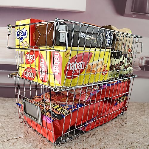 Stacking Chest Freezer Baskets Organizer Bins Metal Wire Baskets - view 4