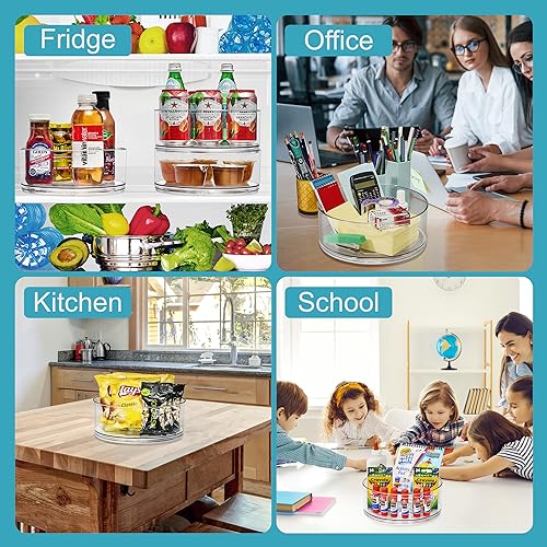 Lazy Susan Organizer, Clear Turntable Organizer (Tall 2 Pack) - view 5