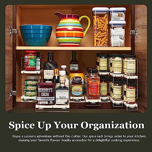 Heavy Duty Kitchen Spice Rack Storage - Pull Out Drawers For Kitchen Cabinets - Sliding Pantry Organizers - Seasoning Cabinet Pull Out Shelves - Made in USA - 5.75"W x 5.0"H x 10.6"D - view 2