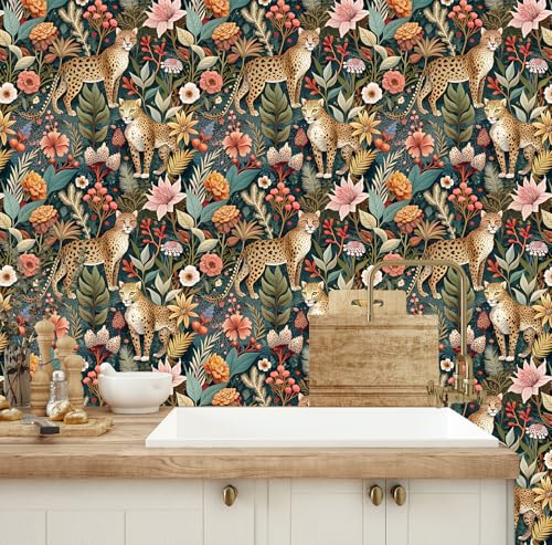 Jungle Cheetah Peel and Stick Wallpaper Animal 17.3in x 32.8ft - view 6
