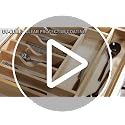 Natural Birch Wood Utensil Drawer Insert Organizer with 9 Compartments, Space-Saving Sturdy Drop-In Cutlery Divider Tray, Kitchen Cabinet Storage for Silverware, Spoons, Forks and Knives - view 7