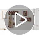 Coat Rack Wall Mounted - 5 Tri Hooks, Heavy Duty, Wooden Wall Coat Hanger Coat Hook for Clothes Hat Jacket Clothing, Natural & Black - view 7