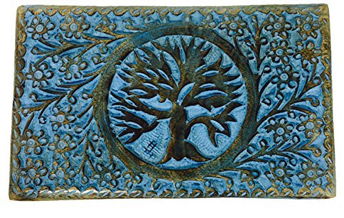 Hand-Carved Wooden Box - Decorative Treasure Chest Box – Tree of Life Pattern - Exquisite Storage Solution – Ideal for Jewellery, Watches, Others - Brown, 8X5 Inch - view 2