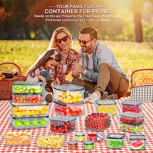 40 PCS Food Storage Containers with Lids Airtight (20 Containers & 20 Lids), Plastic Storage Meal Prep Container-Stackable 100% Leakproof & Microwave Organization and Storage Sets, Lunch Containers - view 6