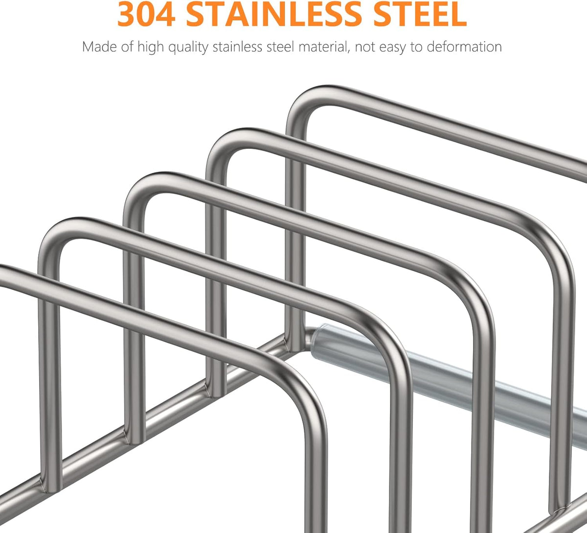 Cutting Board Holder, 2PSC Cutting Board Organizer Rack, 304 Stainless Steel Cookie Sheet Baking Pan and Tray Organizer for Kitchen Cabinet and Pantry Storage (1.0 Inch Width Slots) - view 3