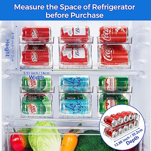 2 Packs FIFO Rolling Soda Can Organizer for Fridge, Holds 20 Cans - view 4