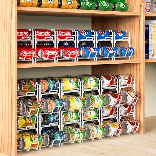 4-Pack Soda Can Stackable Rack Dispenser Organizer, White - view 6