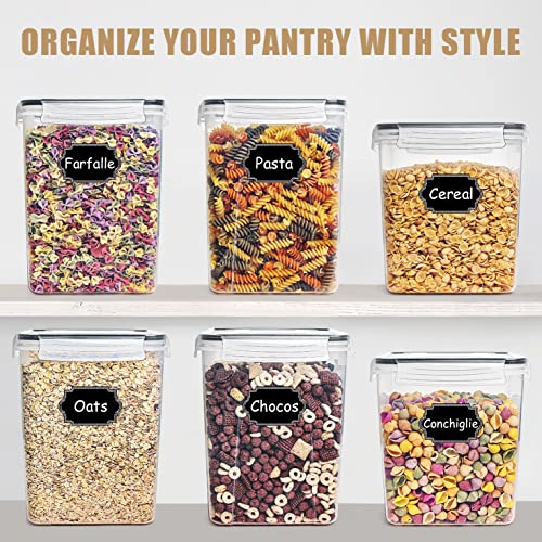 Flour Storage Containers 5.2L, 4 PCS Food Storage Containers, Black - view 6